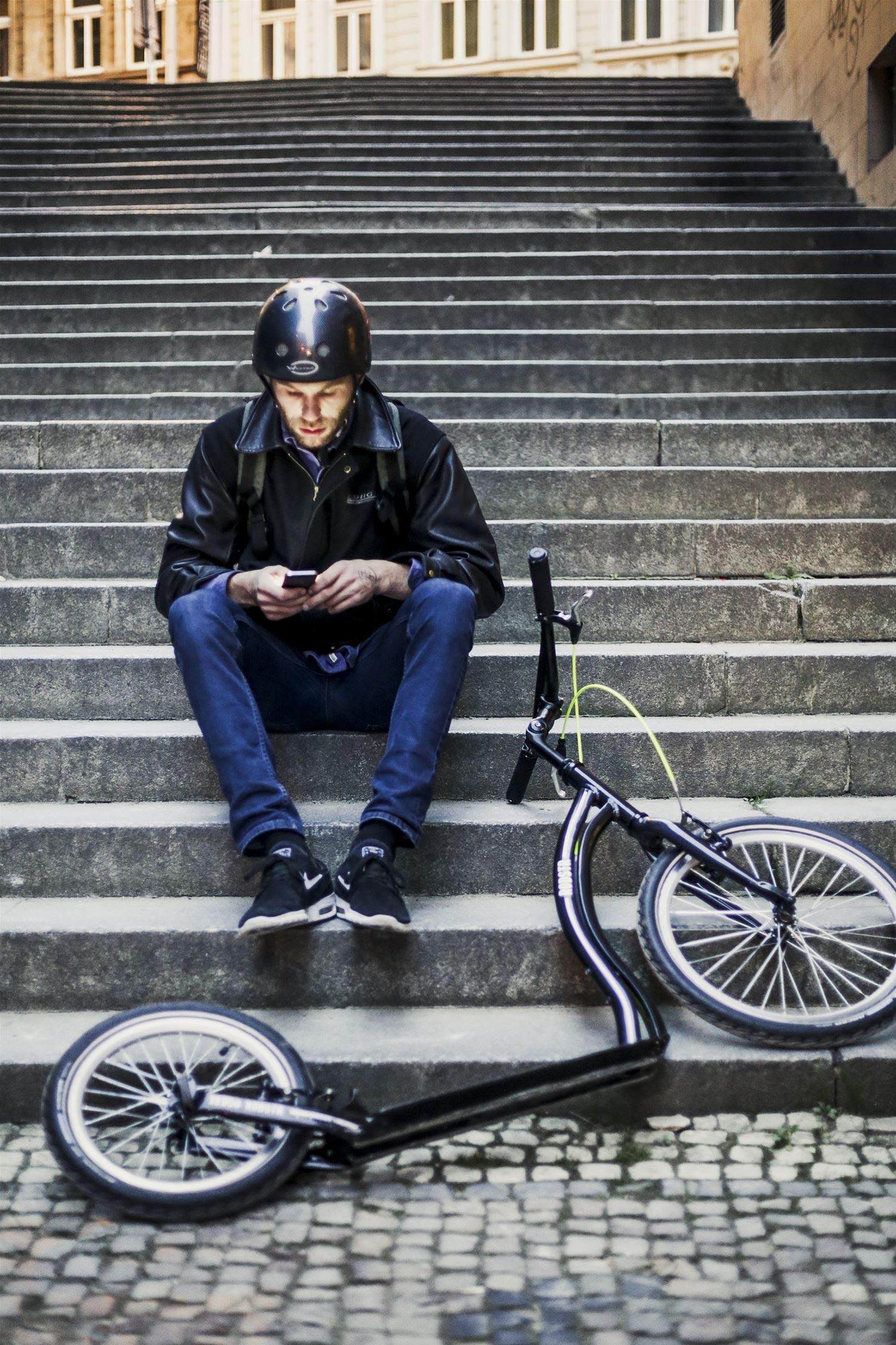 YEDOO Rodstr Tretroller - bis 150 kg, Kickscooter mit Luftreifen 20/16 - Roller Scooter für Erwachsene aus Aluminiumlegierung mit verstellbaren Lenker, Dogscooter, Gewicht 7,4 kg, grün/schwarz