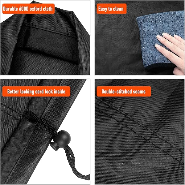 Housse de protection imperméable pour brasero pour jardin, terrasse et balcon - En tissu Oxford 600D - Pour tonneau à feu et panier à feu - Diamètre : 80 x 50 cm - 5