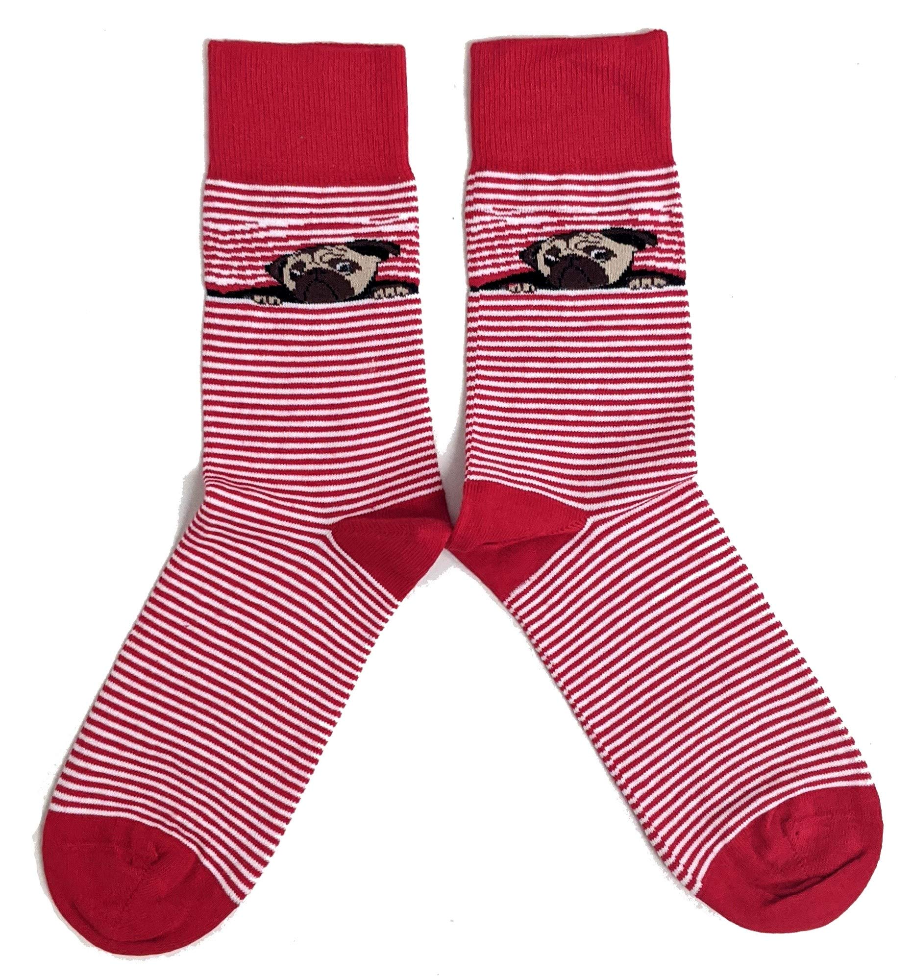 Sock Shack Men's Grey Cute Pug Dog Socks Uk 6-11 / Eur 39-45 / Usa 7-12
