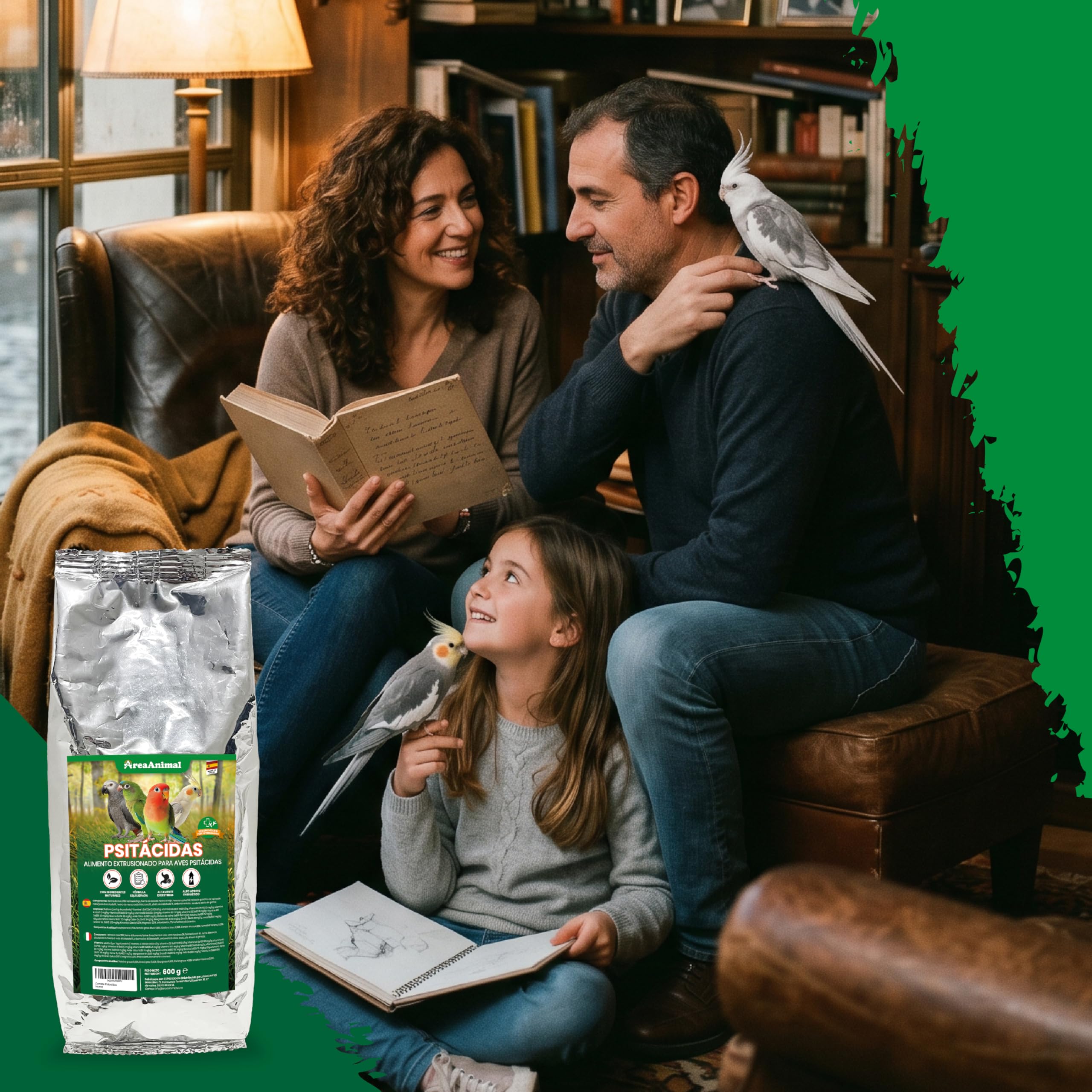 Alimento para Aves Psitácidas 600G, Comida Agapornis, Comida Periquitos, Ninfas, Loros... con Ingredientes Naturales, Alimento para Pajaros Psitácidas Extrusionado Completo y Equilibrado