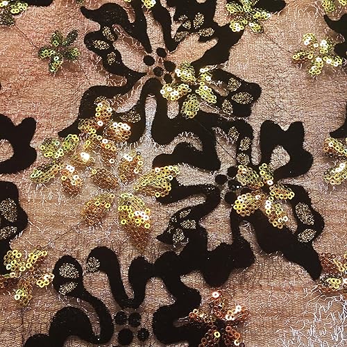 Miniatura 3 de Bestway Tela de encaje africano de terciopelo cortado con láser, 5 yardas, lentejuelas de moda, bordado, malla francesa, material de encaje, mujeres