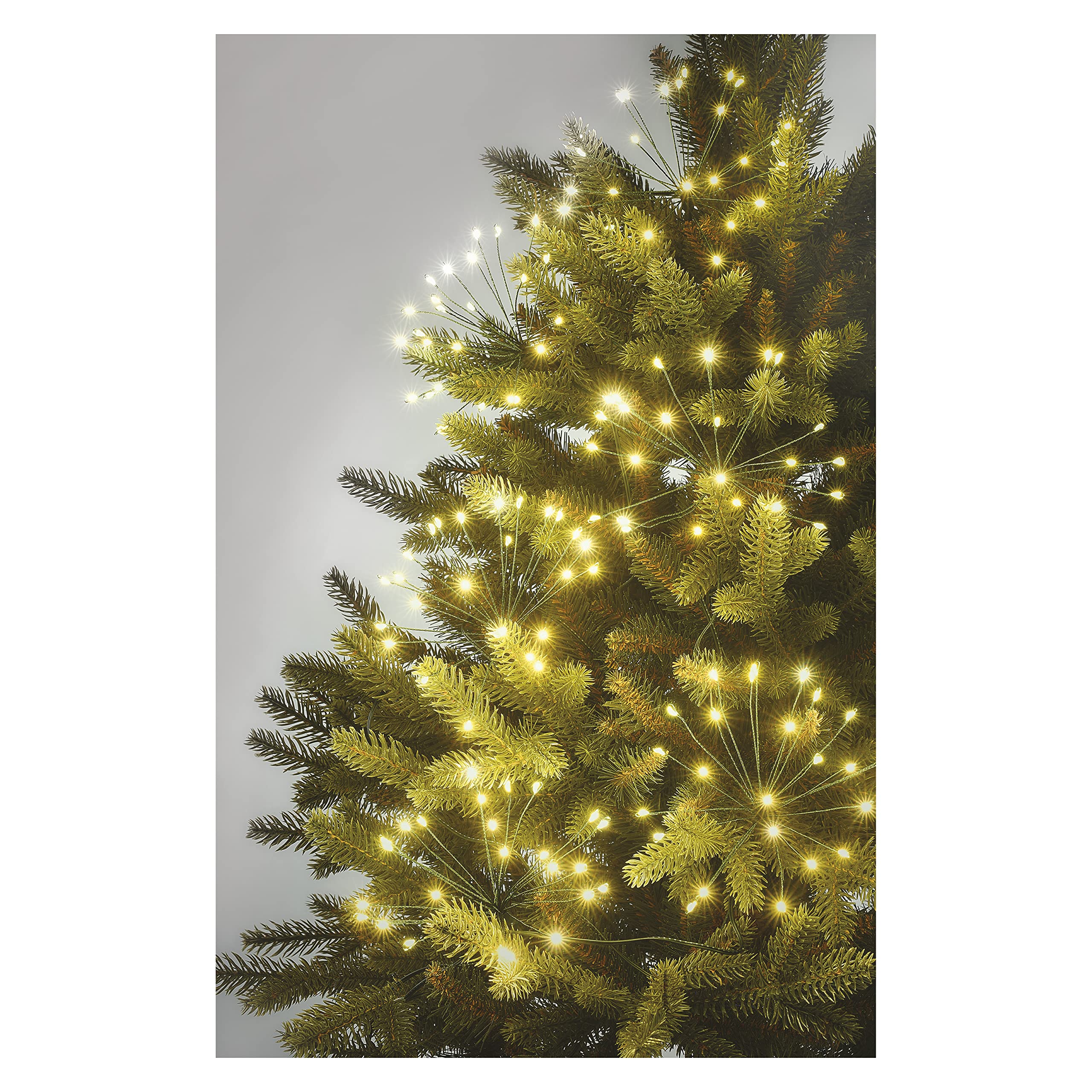 EMOS LED-Lichterkette warmweiß für Innen, 8 m lange Feuerwerk Weihnachtslichterkette NANO, 6 Stunden Timer Funktion, Netzteil und Transformator, für Partys, Weihnachten, Deko, grünes Kabel