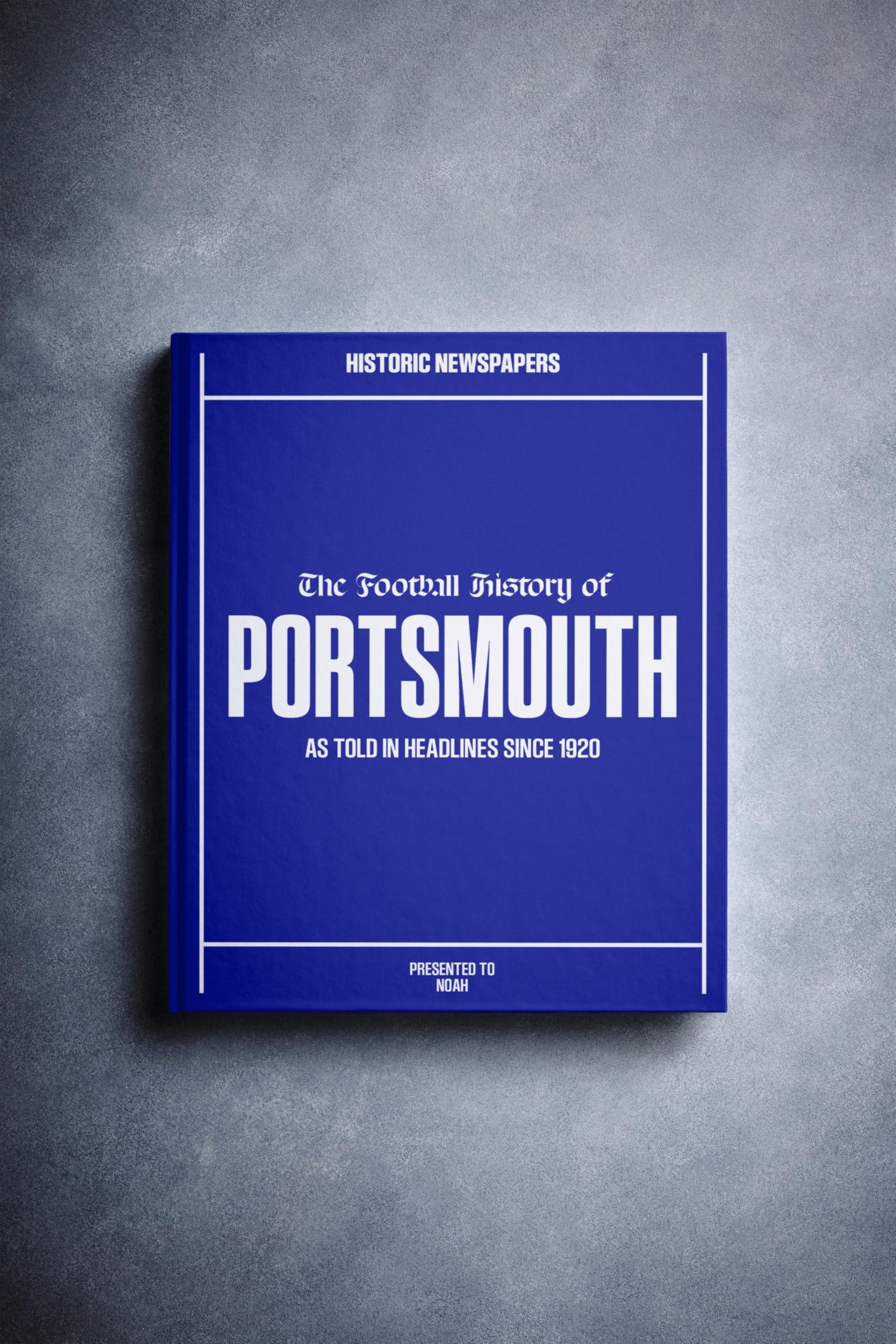 Historic Newspapers Portsmouth | Personalised Football Gift | Name Printed on Cover | Football History Book Through Newspapers | Football Gifts for Boys | Birthday Present for Him | Football Fan Gift — image 1