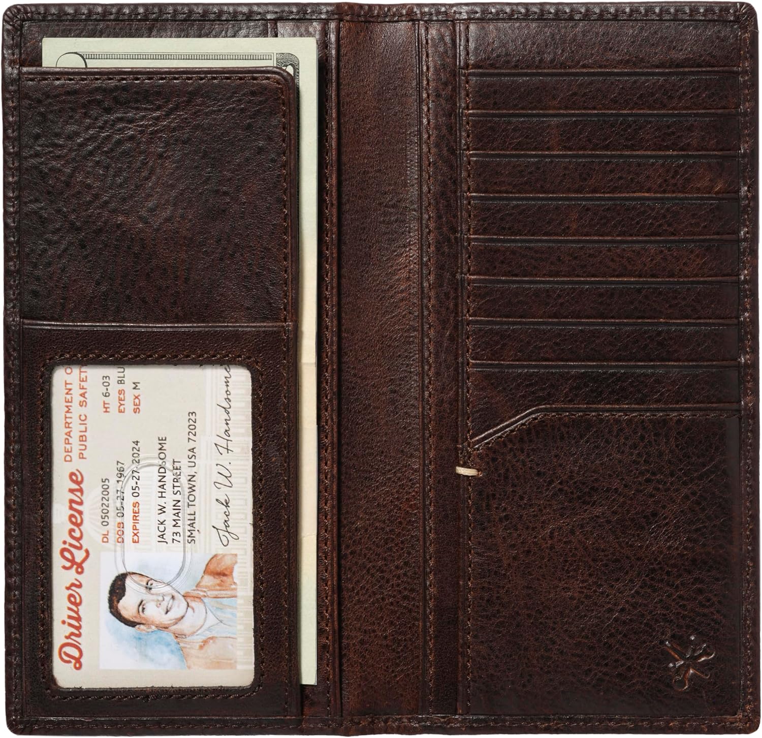 House of Jack Co. Jack Long Bifold Wallet for Men and Outdoorsmen, Full Grain Cowhide Leather Rodeo Wallet, Brown - Image 2