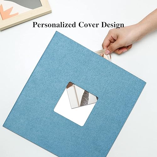 Miniatura 2 de Vienrose - Álbum de fotos grande autoadhesivo para fotos de 4 x 6, 8 x 10 pulgadas, de lino, álbum de recortes magnético de bricolaje, 40 páginas en