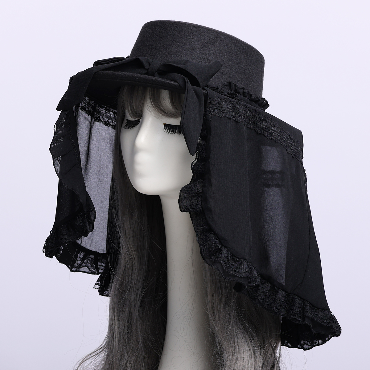 Amazon.com: Girls Women Gothic Victorian Hat White Black  display picture 1