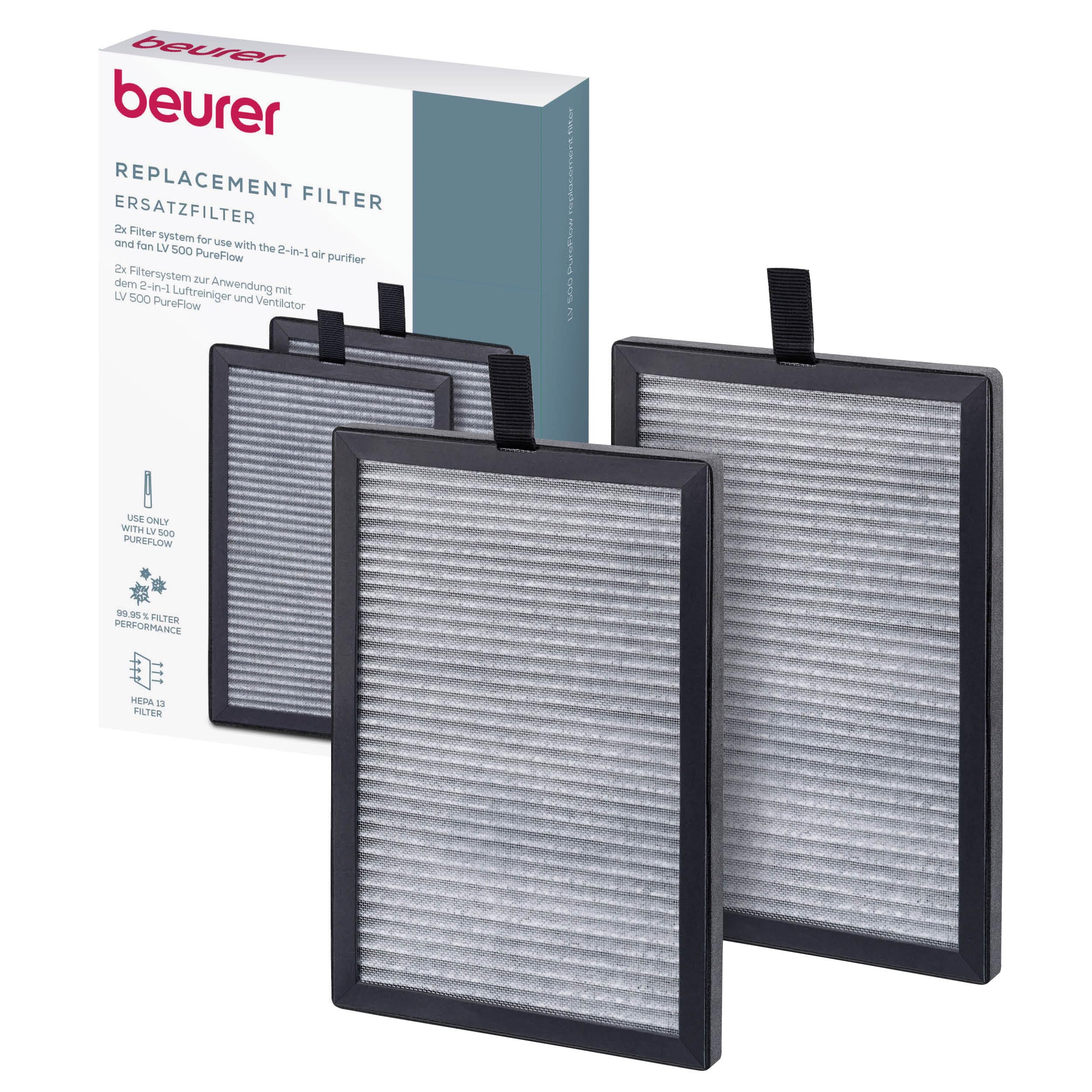 Filtres LV 500 Beurer HEPA H13 et charbon actif pour purificateur d'air de rechange