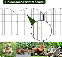 Vista 7 de 1 paquete de valla de jardín de metal, 5 paneles + 6 estacas, 1 paquete de valla de jardín de metal con puerta, 1 puerta + 4 paneles