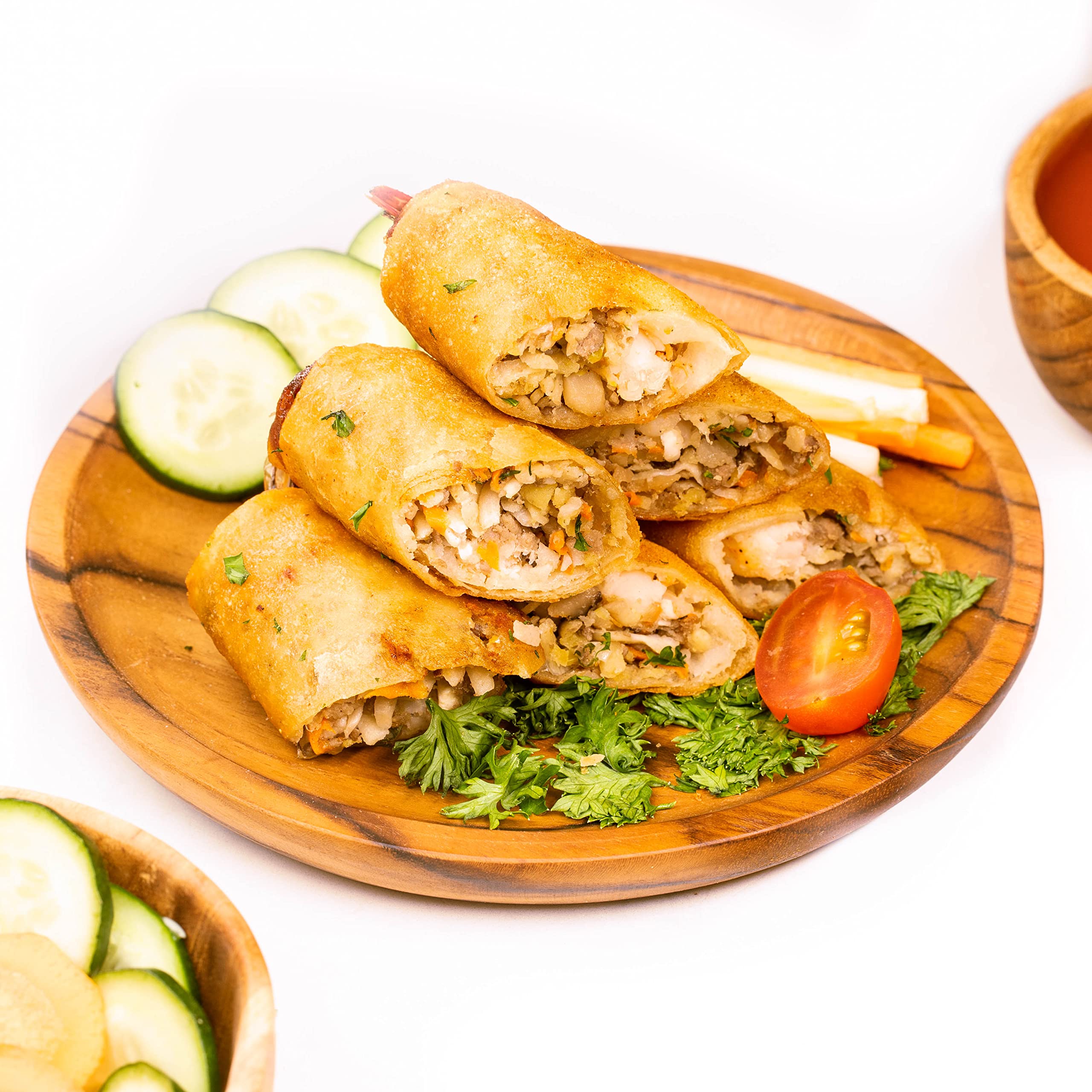 Rainforest Bowls Zestaw 2 okrągłych jawajskich talerzy z drewna tekowego o średnicy 15 cm - idealne do codziennego użytku - przyjazne dla gorących i zimnych, bardzo trwałe, drewniane talerze premium -