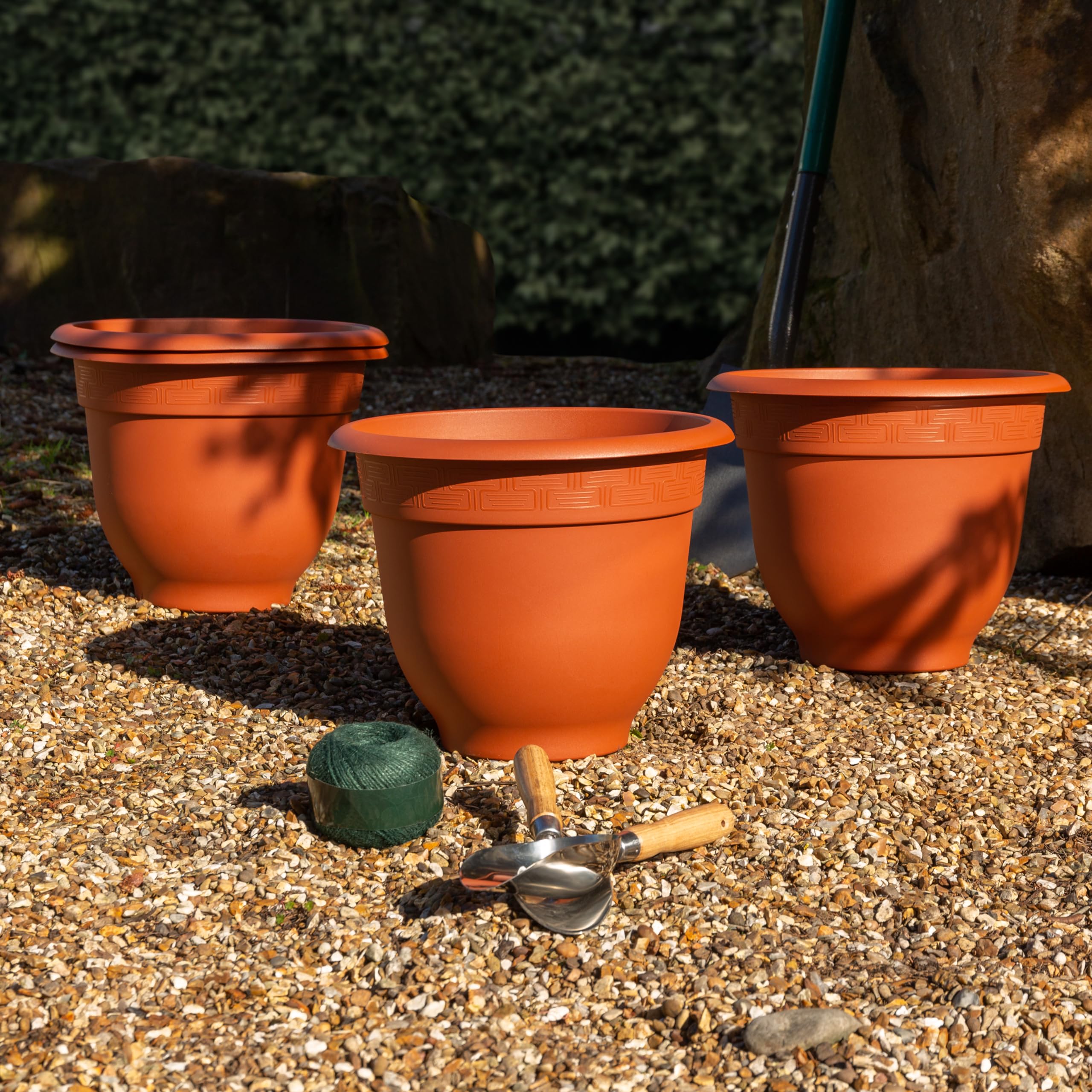 Wham Bell Pot 36cm Round Recycled Plastic Planter - Terracotta