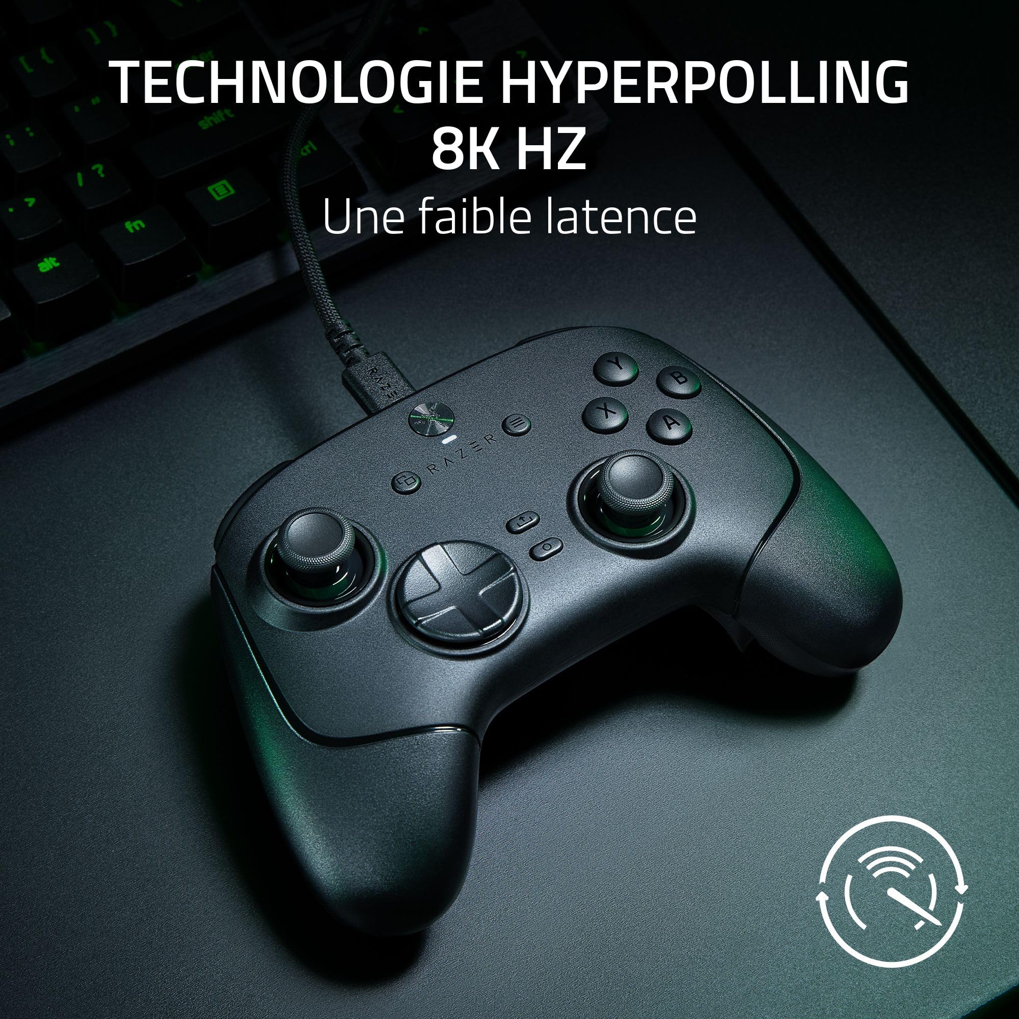 Razer Wolverine V3 Tournament Edition 8K PC - Manette ​​esport filaire pour PC (8K Hz HyperPolling, Sticks TMR avec capuchons interchangeables, 4 boutons arrière 2 poussoirs ​(prise griffe)​) Noir