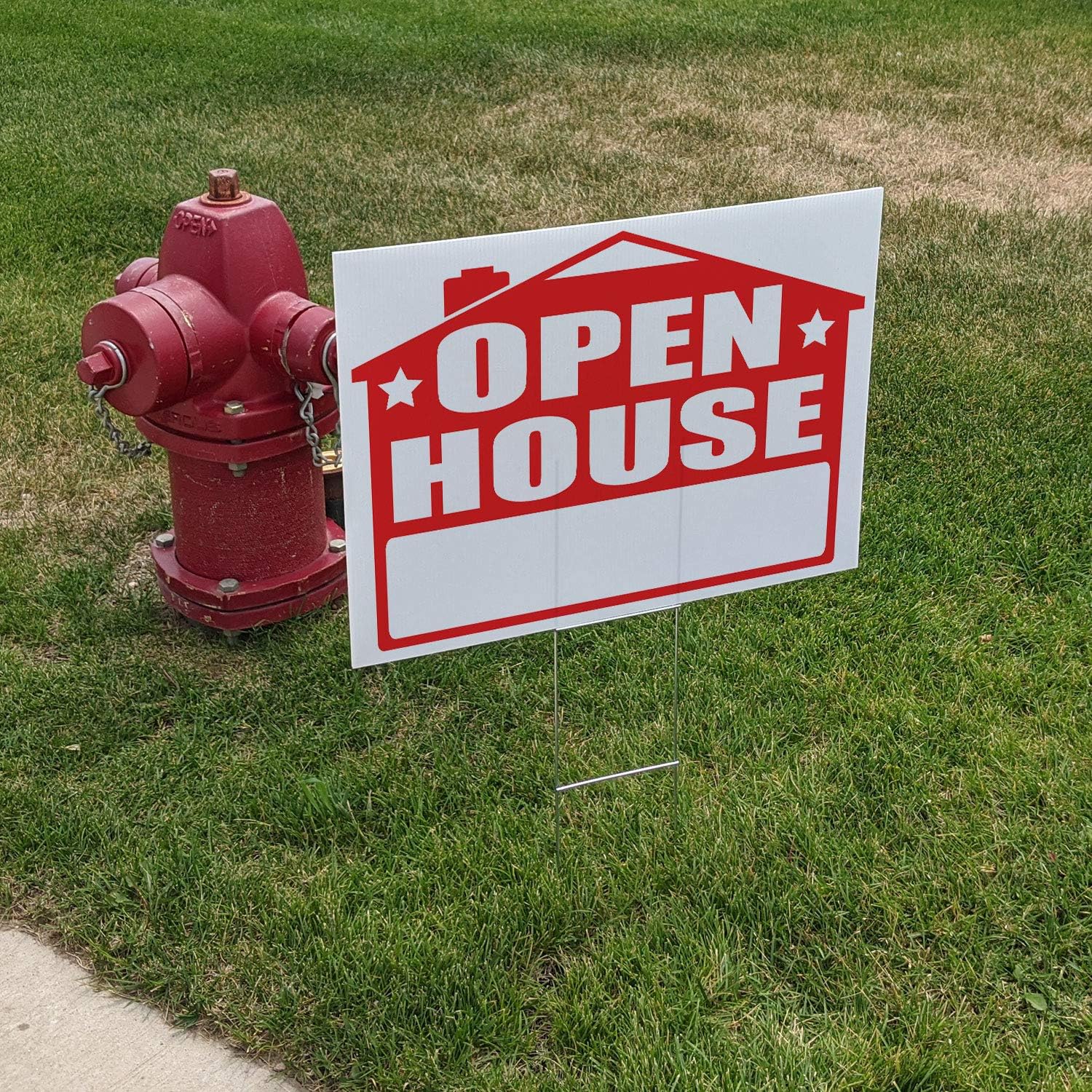 Visibility Signage Open House Lawn Sign Kit with Giant Arrow Stickers (3)