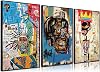 3 Pcs Street Wall Art Modern Abstract Pictures Poster Prints Wall Decor Artist Blue Color Print Canvas Painting for Living Room Bedroom Bathroom Office Home Decorations Unframed
