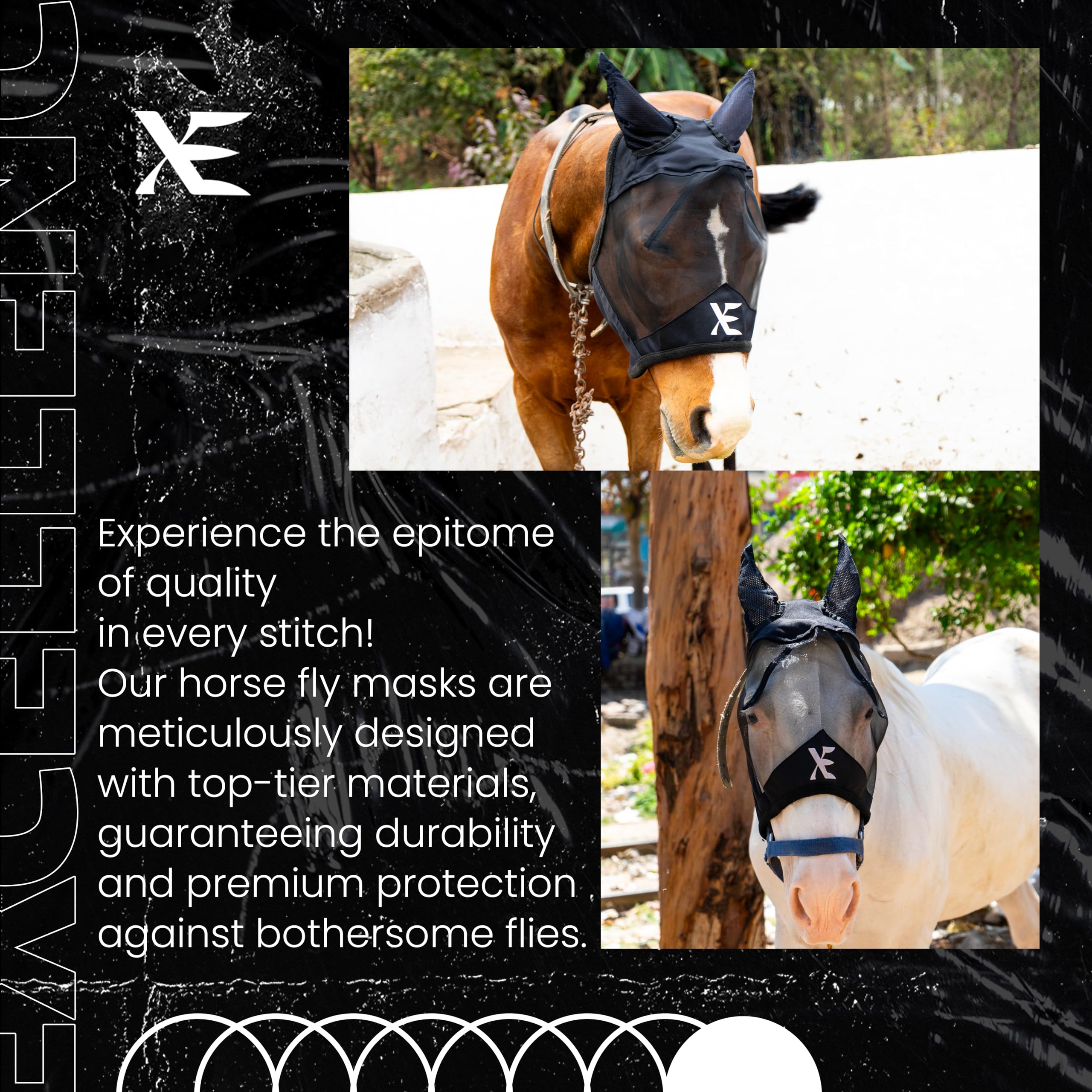 Masque Anti-mouche Cheval Masque UV Cheval KAYEF - Protection Oreilles Et Yeux, Maille Respirante UV - Taille Unique Protection UV Oreilles Masque Cheval Noir Cache-oreilles Maille Respirante Taille L