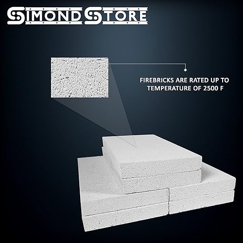 Miniatura 3 de Ladrillos de fuego aislantes para forja, 0.75 x 4.5 x 9 pulgadas, clasificación de 2500 F, paquete de 6 ladrillos de fuego suaves para estufa de