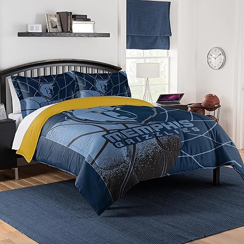 Miniatura 72 de NORTHWEST Atlanta Hawks - Juego de edredón con licencia oficial de la NBA, tamaño matrimonial/queen e individual/individual XL, ropa de cama suave
