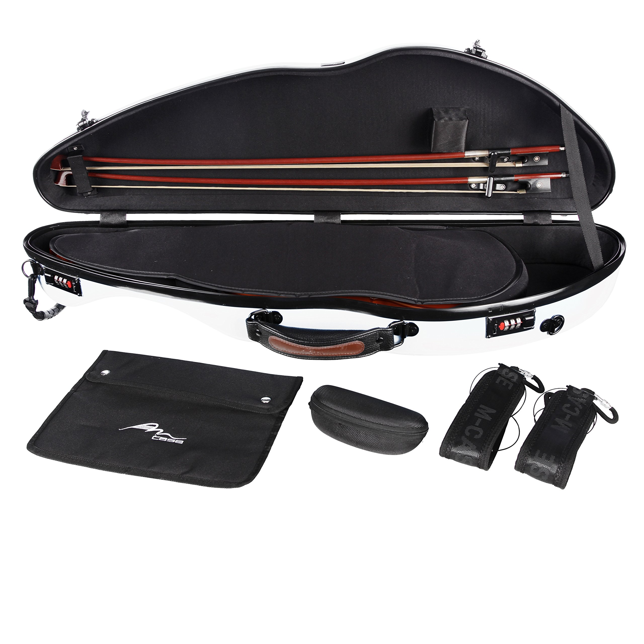 Futerał skrzypcowy Fiberglass 4/4 Safe Flight biały M-case + torba na nuty