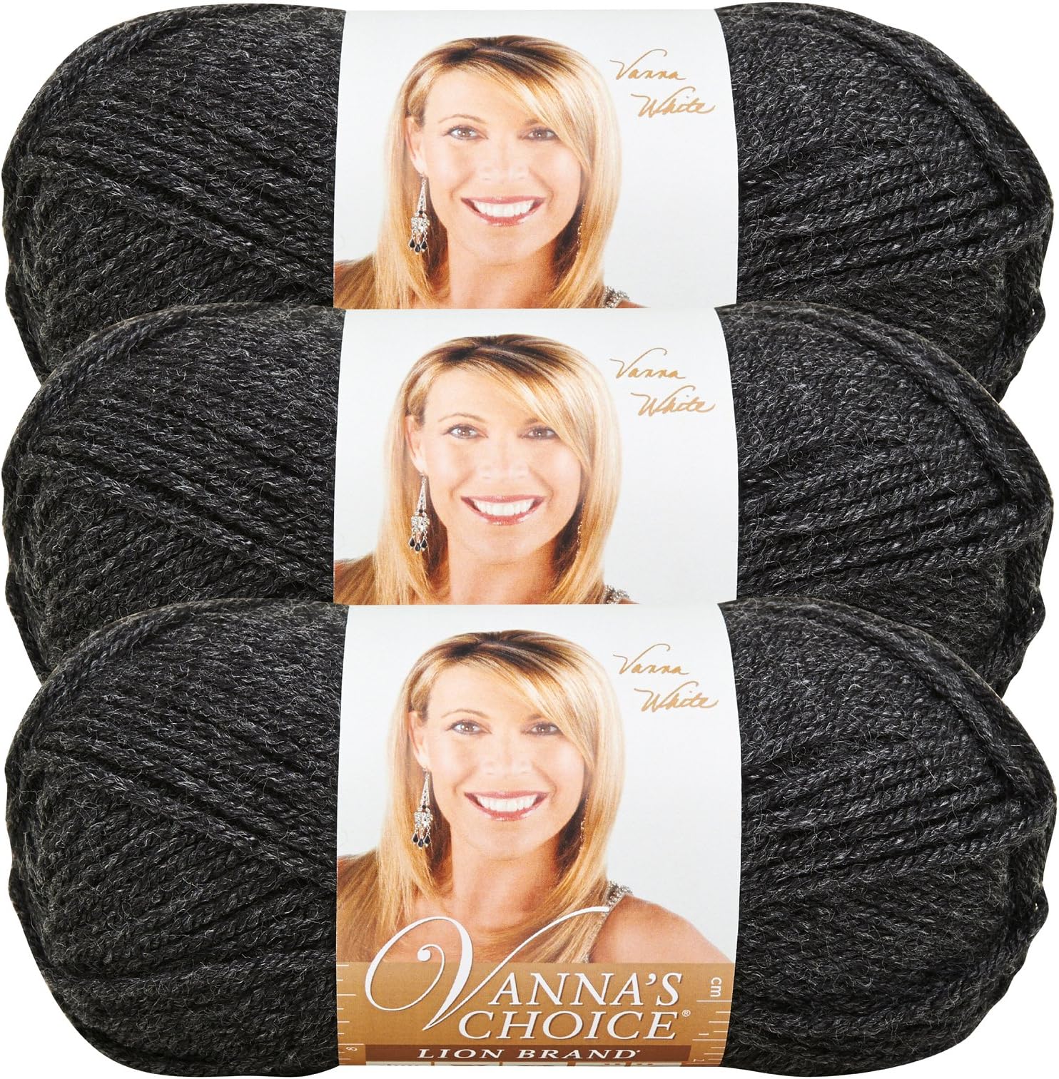 Lion Brand Vanna's Choice Yarn (3-Pack) Dark Grey Heather 860-404