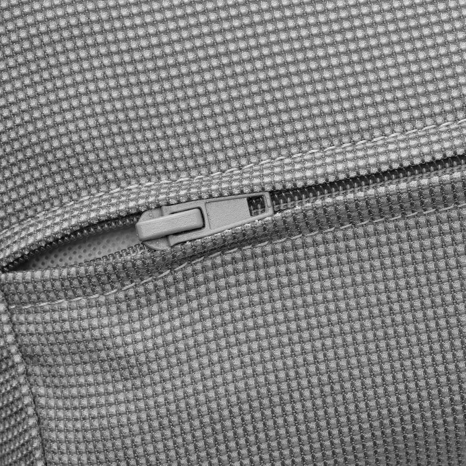 Close-up of zipper on IKEA EKTORP sofa cover