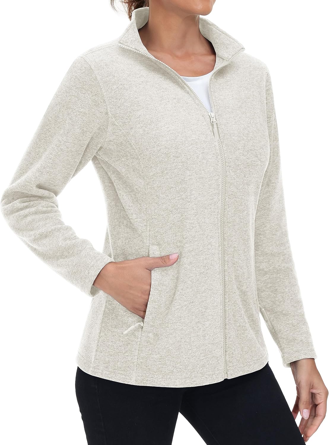 MAGCOMSEN Fleece Jacket Women Zip UP Lightweight Soft Polar Warm Winter Jackets for Women with Pockets Outdoor Hiking - Image 2