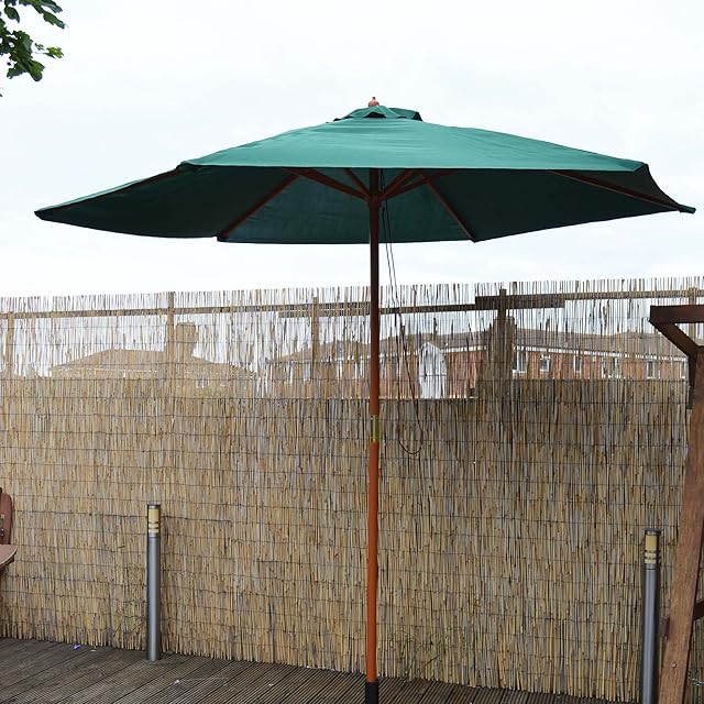 Samuel ALEXANDER 2.4m Wooden Parasol 38mm Shaft & Pulley - Green