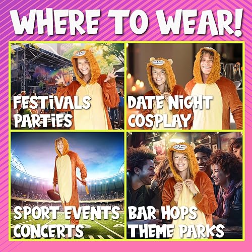 Miniatura 70 de Funziez! - Disfraz de Halloween para adultos, disfraz de animales y criaturas marinas, mameluco afelpado para cosplay, para mujeres y hombres