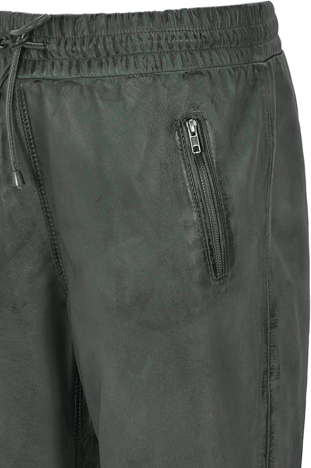 Mens Real Leather Trouser Sweat Track Pant 100% Lambskin Zip Jogging Bottom 3040