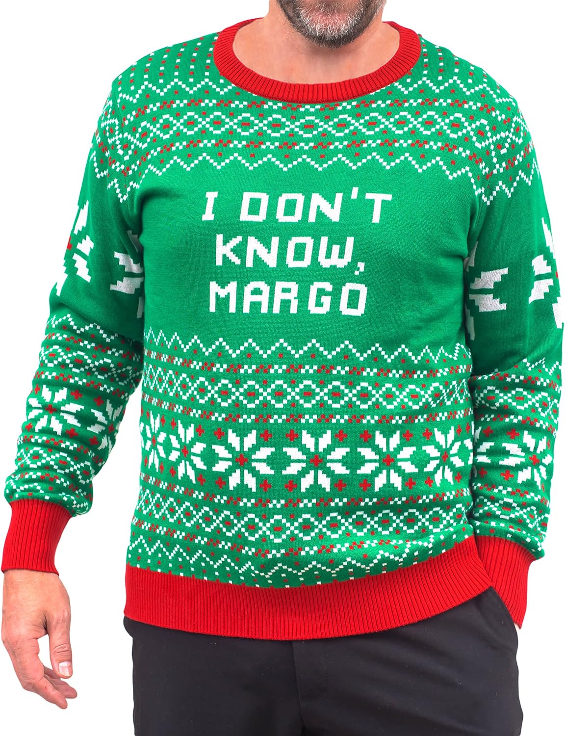 Costume Agent Todd and Margo Why is The Carpet Wet I Don’t Know Knitted Ugly Christmas Sweater