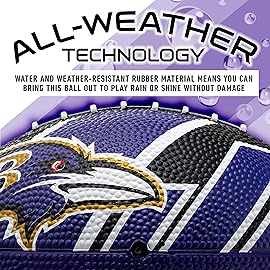 Franklin Sports NFL Baltimore Ravens Football - Youth Football - Mini 8.5 Rubber Ball - Perfect for Kids - Team Logos and Colors