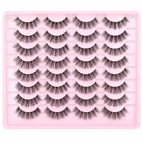 Miniatura 2 de Pestañas naturales finas y esponjosas, pestañas postizas de visón, pestañas postizas de volumen, paquete de 16 pares de pestañas con banda de