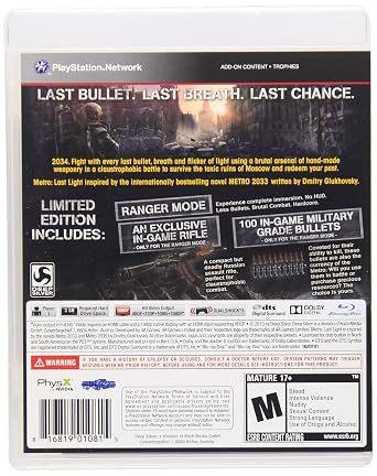 Metro: Last Light, Limited Edition - Playstation 3