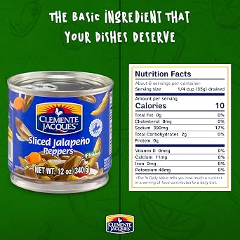 Clemente Jacques Sliced Jalapeno Peppers, 12 oz (Pack of 12)