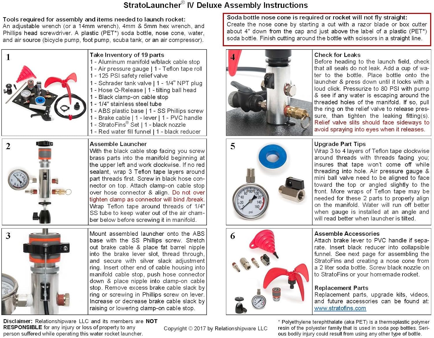 Relationshipware StratoLauncher IV Deluxe Tilting Water Rocket Launcher + StratoFins Kit