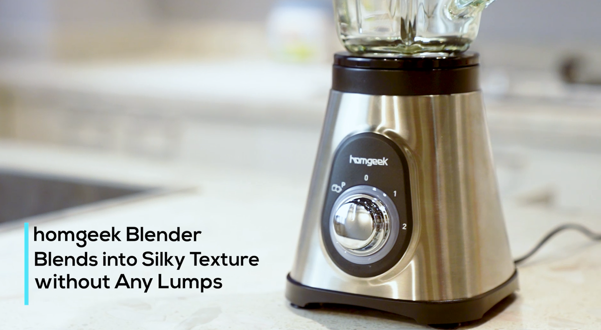 Blender-Smoothie-Maker-700W-homgeek-15L-Glass-Smoothie-Blender-with-6-Stainless-Steel-Blades-3-Adjustable-Speeds-for-Milk-Shake-Frozen-Fruit-and-Ice-Crush-27000UMin-High-Speed-Low-Noise Blender Smoothie Maker 700W, homgeek 1.5L Glass Smoothie Blender with 6 Stainless Steel Blades, 3 Adjustable Speeds for Milk Shake, Frozen Fruit and Ice Crush , 27,000U/Min High Speed, Low Noise