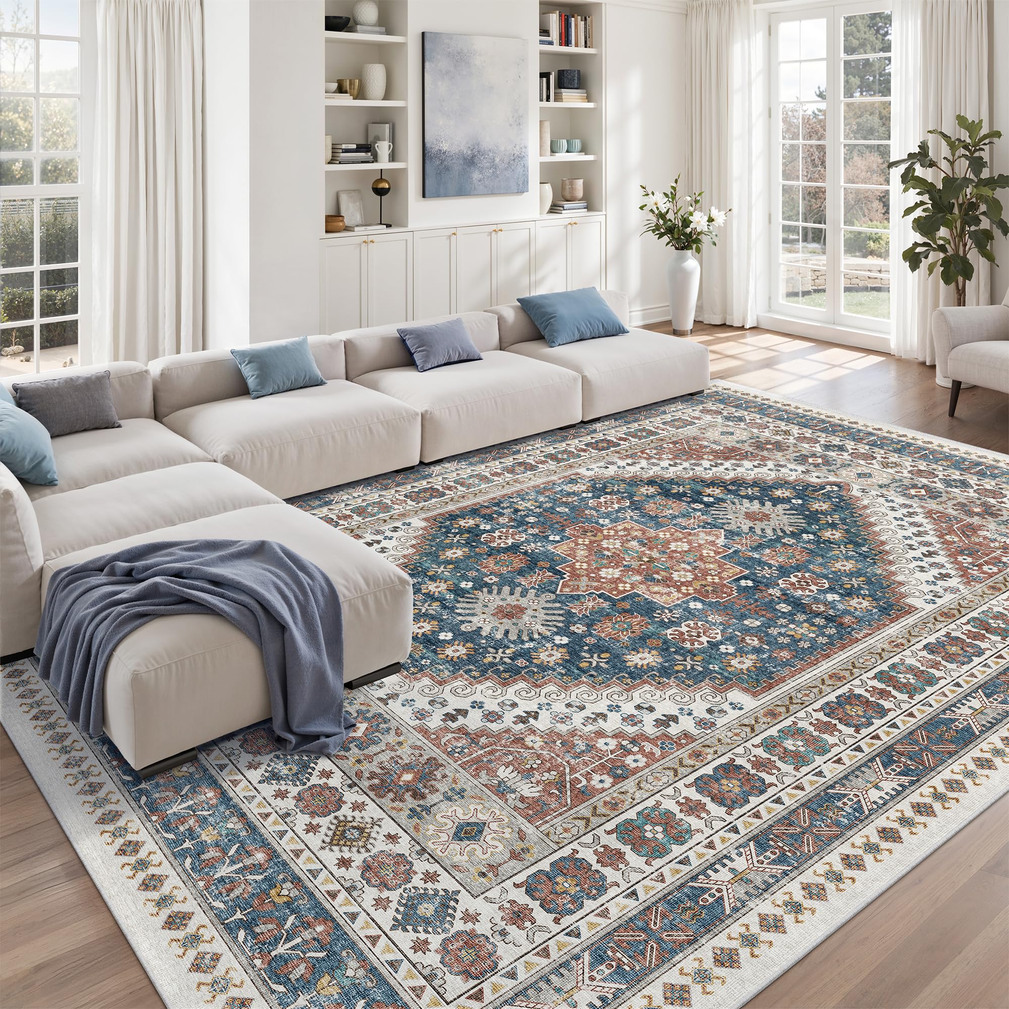 MYTONE RUG【L】：Iroha Amazon.com: zesthome 9x12 Area Rugs,Stain Resistant Washable Rug