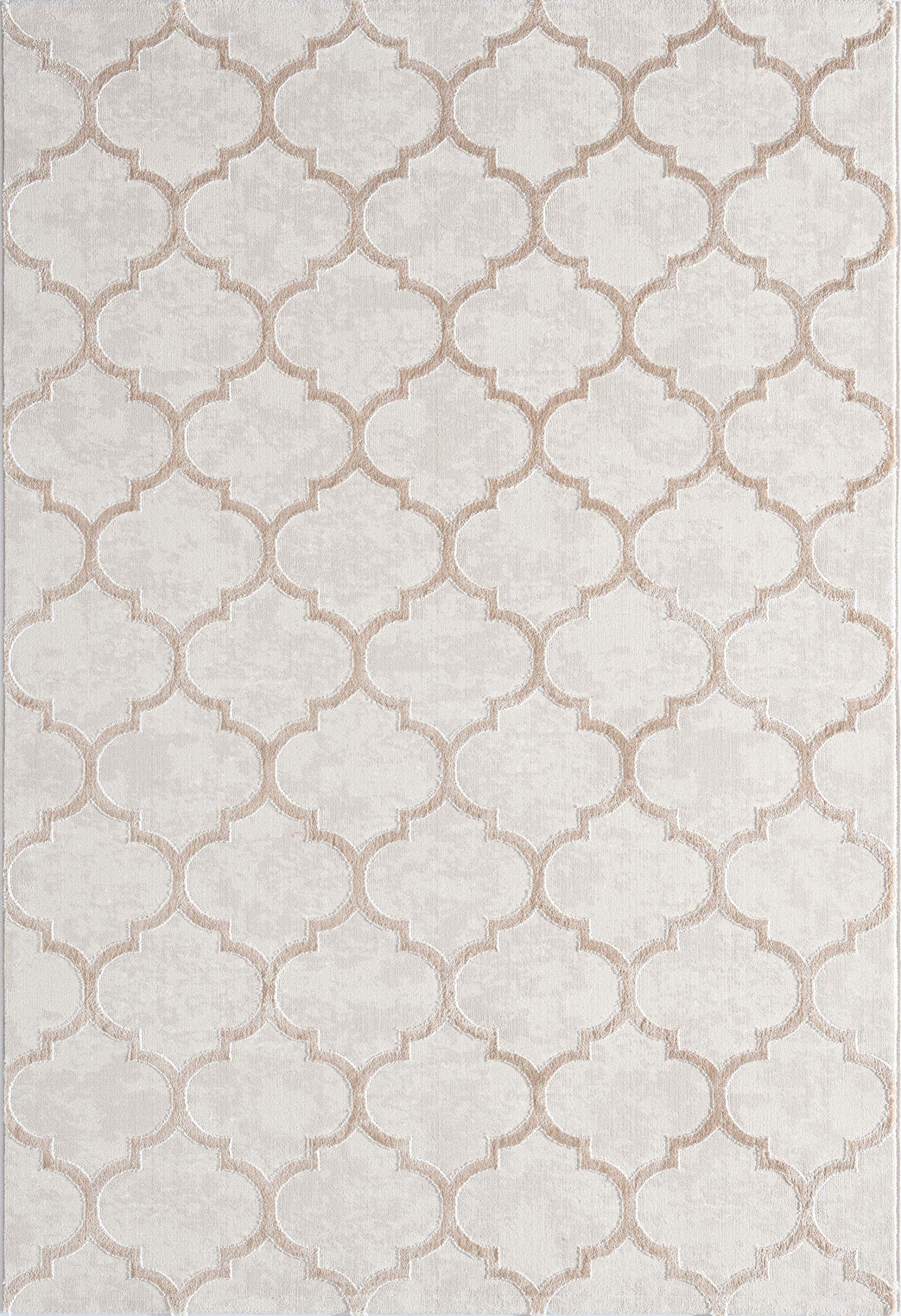 Mia's Teppiche "Anna Wohnzimmer Teppich, Kurzflor, Beige, 080x150 cm