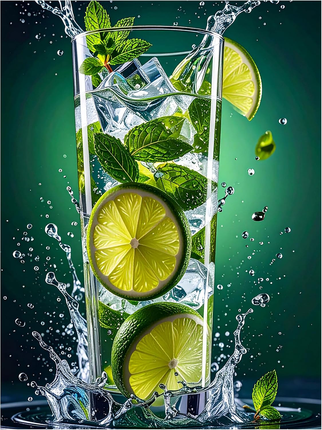 Tile Mural Refreshing Lime Mint Cocktail Kitchen Wall Backsplash Marble Ceramic