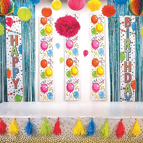 Miniatura 4 de Beistle 6 bolas de papel de seda, suministros de fiesta Luau, decoraciones de primavera y verano, 9 a 16 pulgadas, azulnaranjaamarilloverde