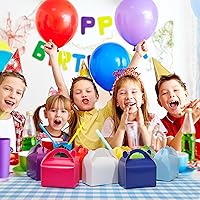 Vista 6 de Bssay Paquete de 30 cajas de regalo de fiesta, cajas de regalo, cajas de regalo de papel a dos aguas con asas, perfectas para fiestas de cumpleaños