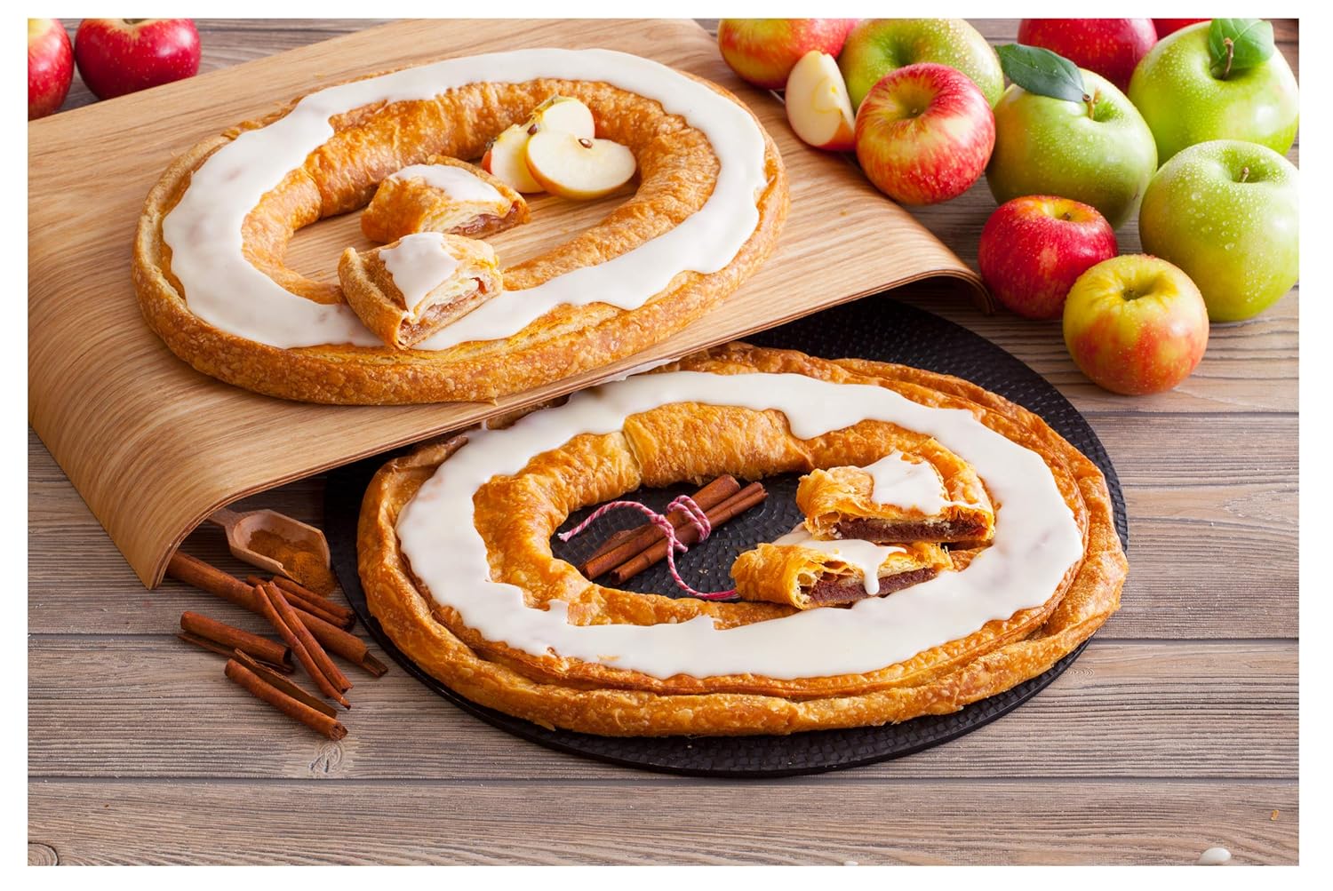 Danish Kringle Pair Cinnamon Roll & Apple Grocery