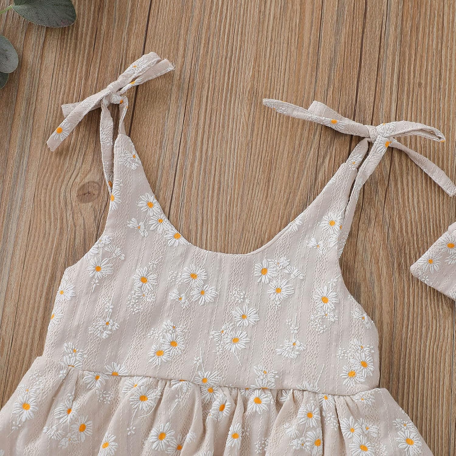 Baby Girls Daisy Playsuits Bodysuit+Headband Print Halter Romper Floral Jumpsuit Infant Onesie Summer Clothes - Image 2