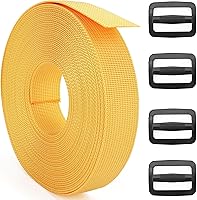 Vista 10 de Correa de nailon de 2 pulgadas con clips deslizantes de plástico Tri-Glide, correa de nailon resistente de 10, 25, 50 yardas