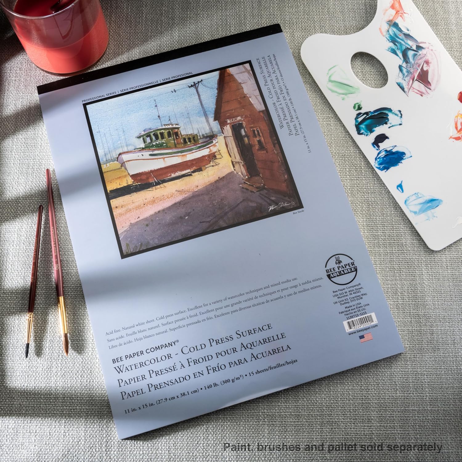 Bee Paper - 11"x 15" Cold Press Watcolor Paper Pad, 15 Sheets