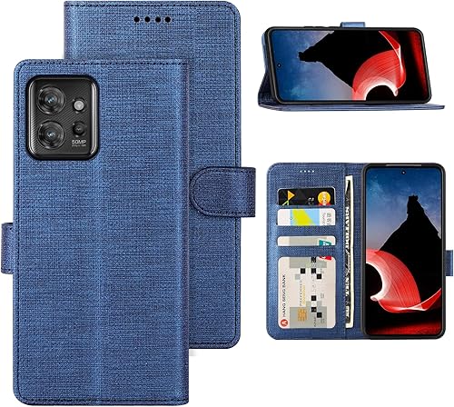 Foluu Funda tipo cartera para Motorola ThinkPhone (2023), de piel sintética, con funda interior de TPU a prueba de golpes, ranuras para tarjetas con
