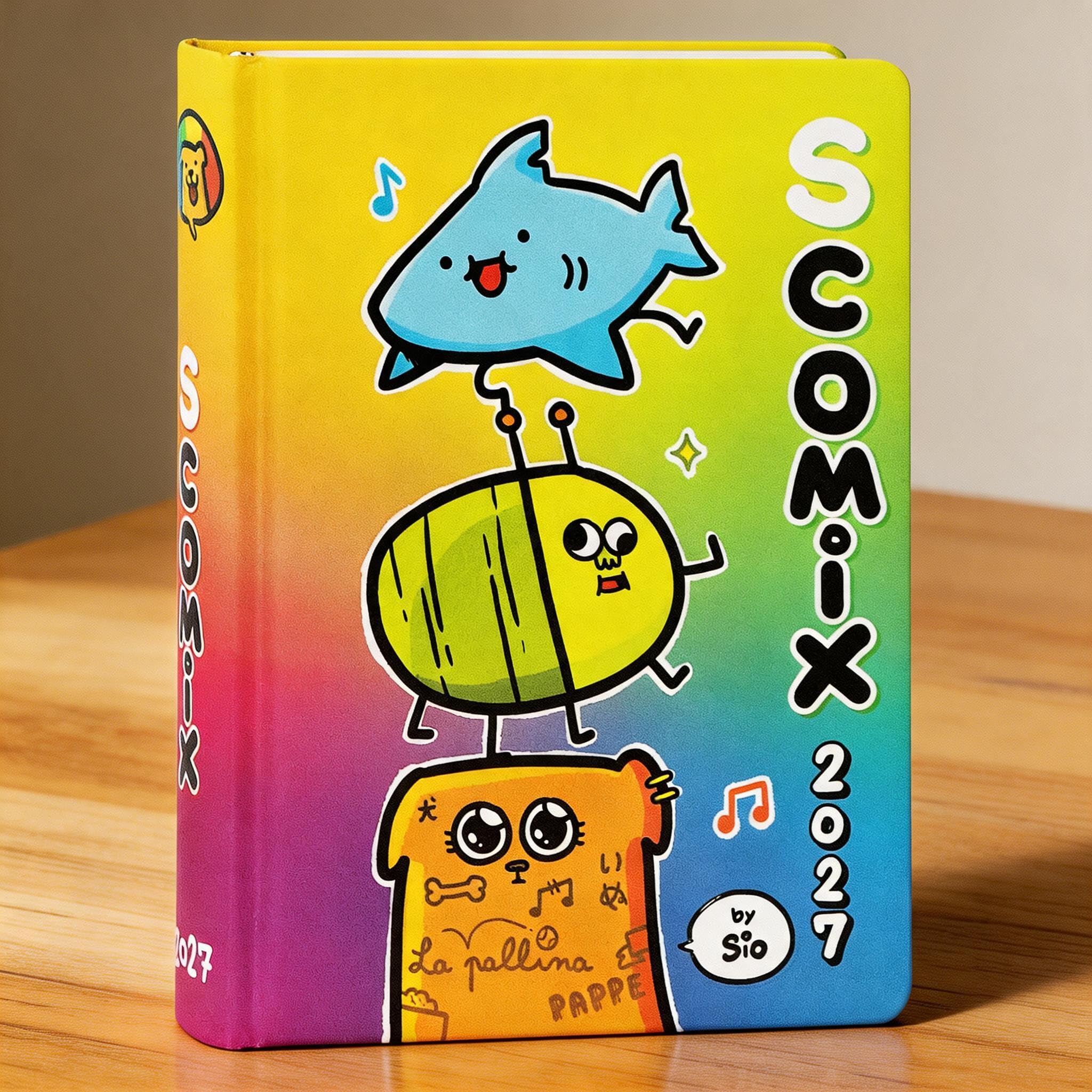 COMIX Scomix by Sio - Agenda Giornaliera 16 Mesi, Diario 2026-2027 per Scuola Elementare e Media, con Copertina Rigida e Colorata, 512 Pagine a Colori, per Bambini e Ragazzi, 12x16.5 cm