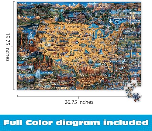 Miniatura 3 de Buffalo Games - Jigsaw Puzzles 1000 Pieces - Dowdle National Parks Map - 1000 Piece Puzzle for Adults - Premium Giftable Foil Box with Reference