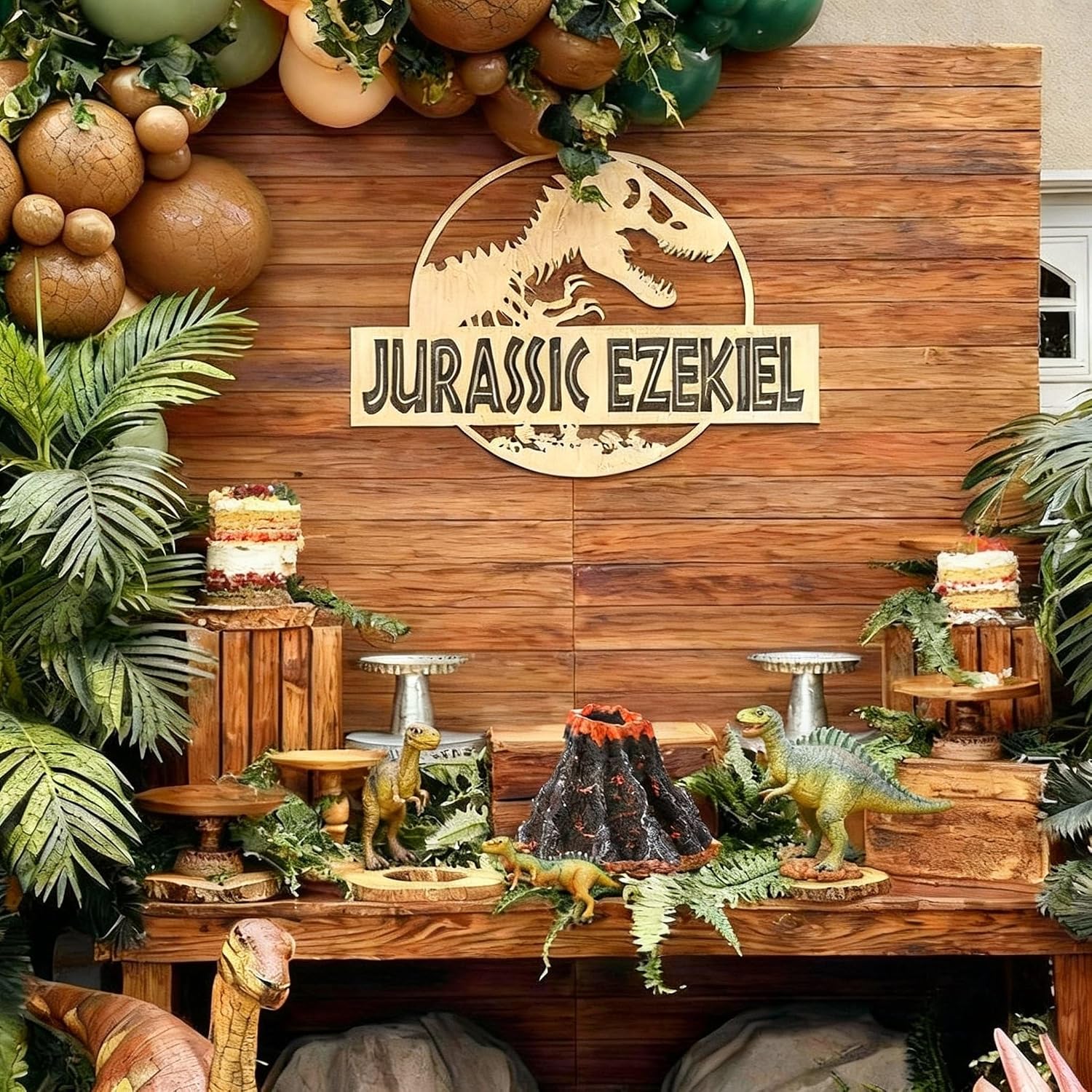 Motiskyy Resin Fake Volcano for Jungle Safari Dinosaur Theme Birthday Party Decorations Table Centerpieces Artificial Lava Statue Resin Models for Lava Jungle Dino Themed Birthday Party Supplies
