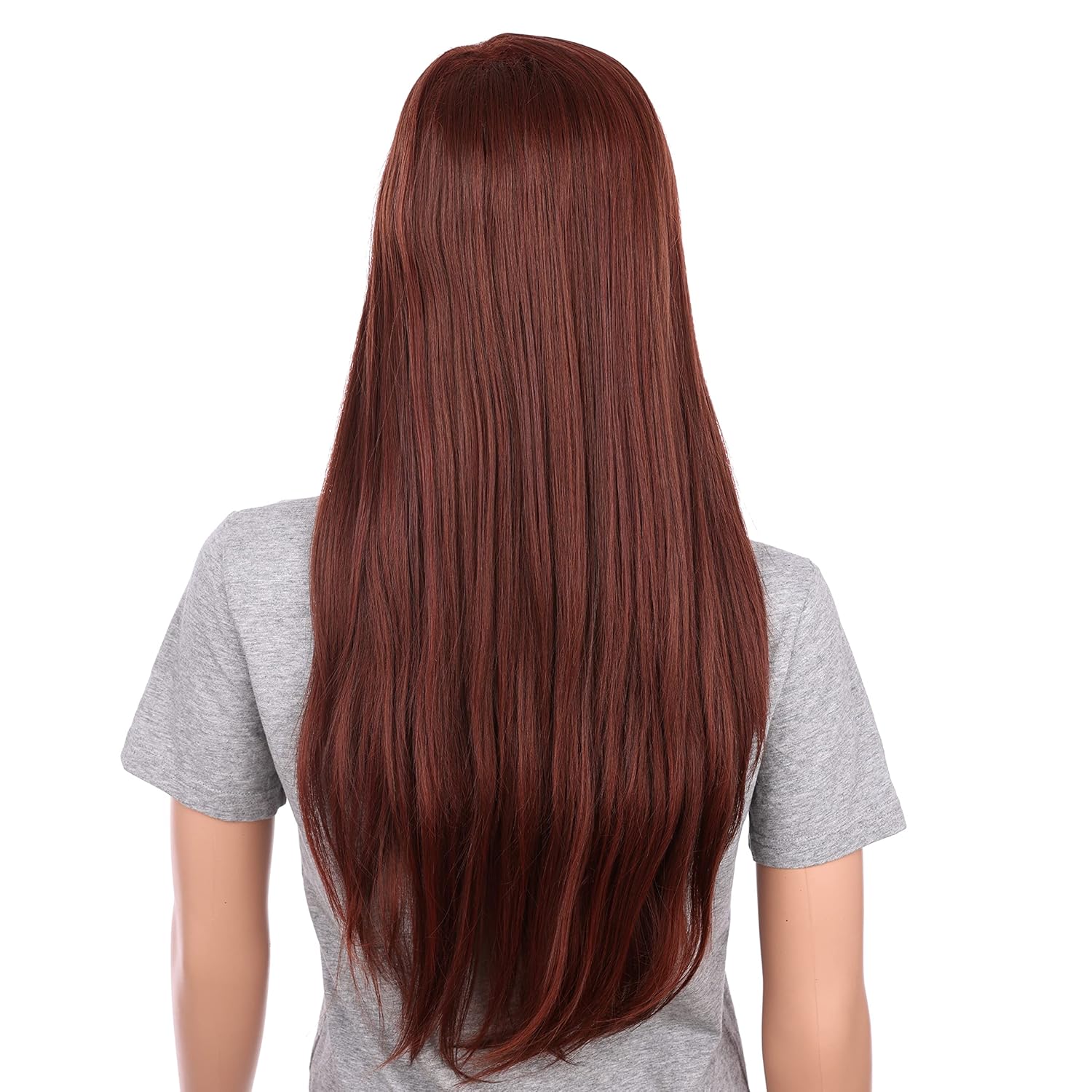 Onedor 30 Inches Long Straight Synthetic Hair Women Full Head Cosplay Wig with Bangs (RL33/35)