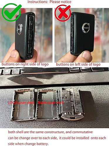 Miniatura 2 de Cadtealir Funda de piel italiana auténtica para llavero compatible con Volvo XC40 XC60 XC90 S60 S90 V60 V90