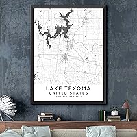 Vista 2 de Mapa de Lago Texoma, Estados Unidos, Luz 2 (18x24)